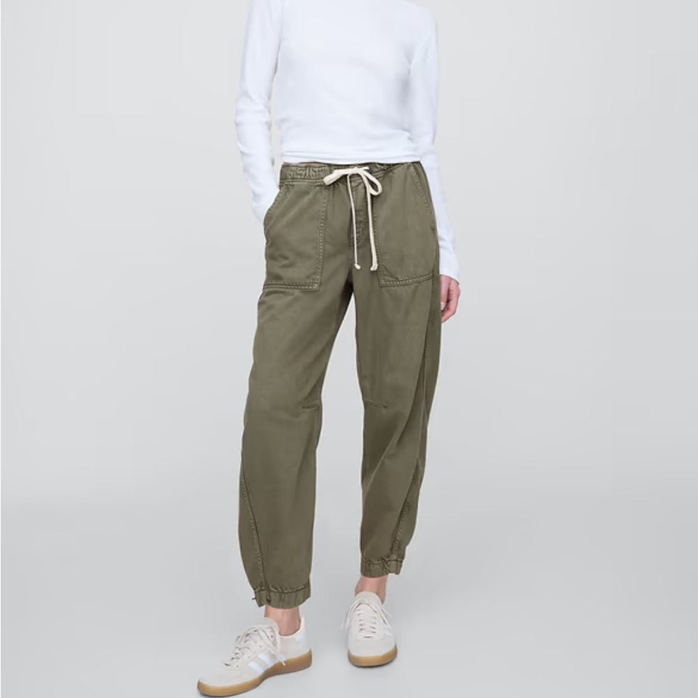 GAP Olive Green Drawstring Utility Joggers